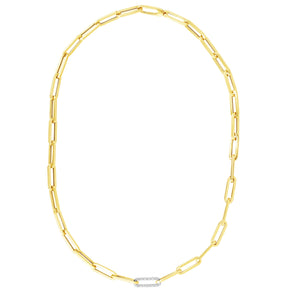 14K .32ct Diamond Paperclip Chain