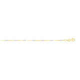 14K Gold 1.4mm Two-tone Polished Bar Station Saturn Chain 