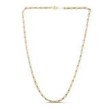 14K Two-tone Diamond Cut Link Chain