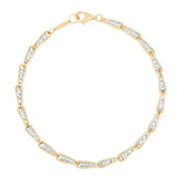 14K Two-tone Diamond Cut Link Chain