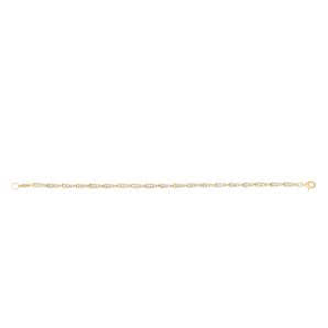 14K Two-tone Diamond Cut Link Chain