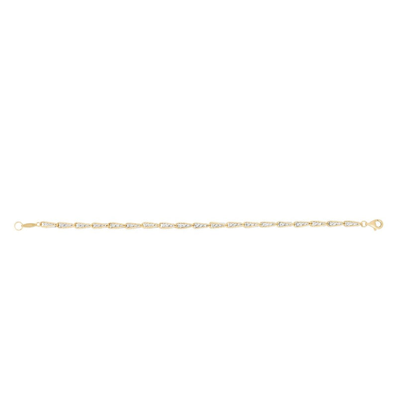 14K Two-tone Diamond Cut Link Chain