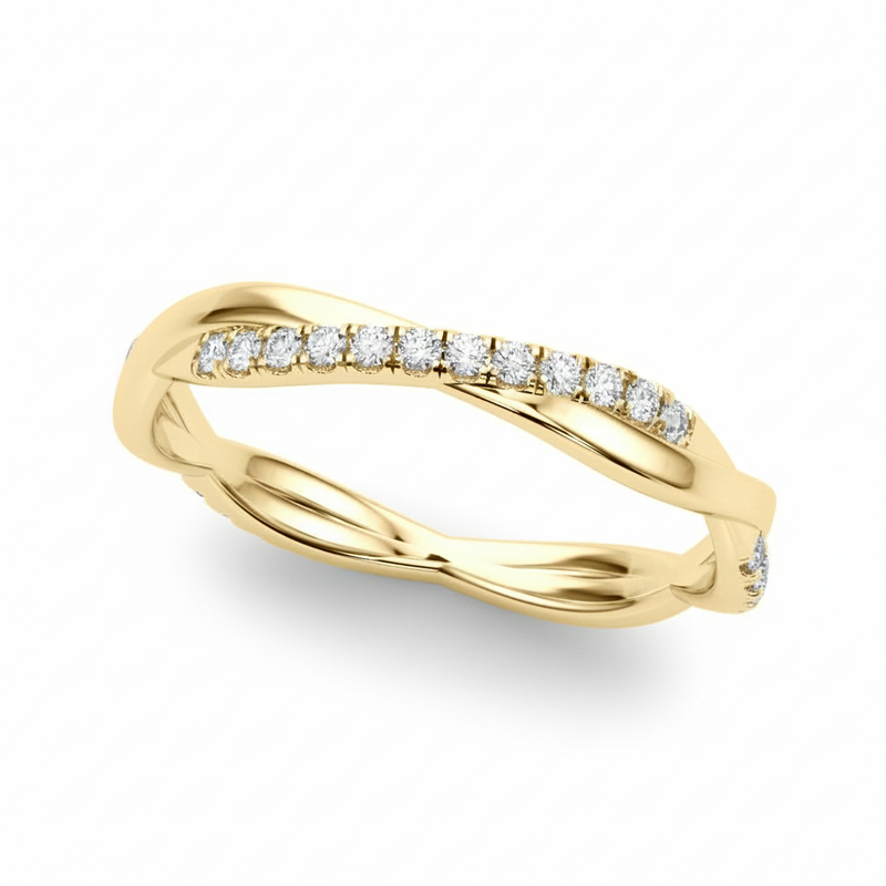 1/5 ctw Twisted Band — Yellow Gold