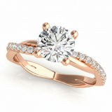 Twisted Dia Shank Engagement Ring — Rose Gold