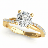 Twisted Dia Shank Engagement Ring — Yellow Gold