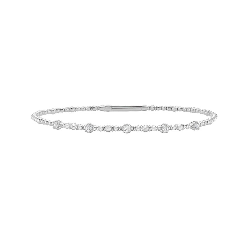 14K .15ct Diamond Beaded Bracelet