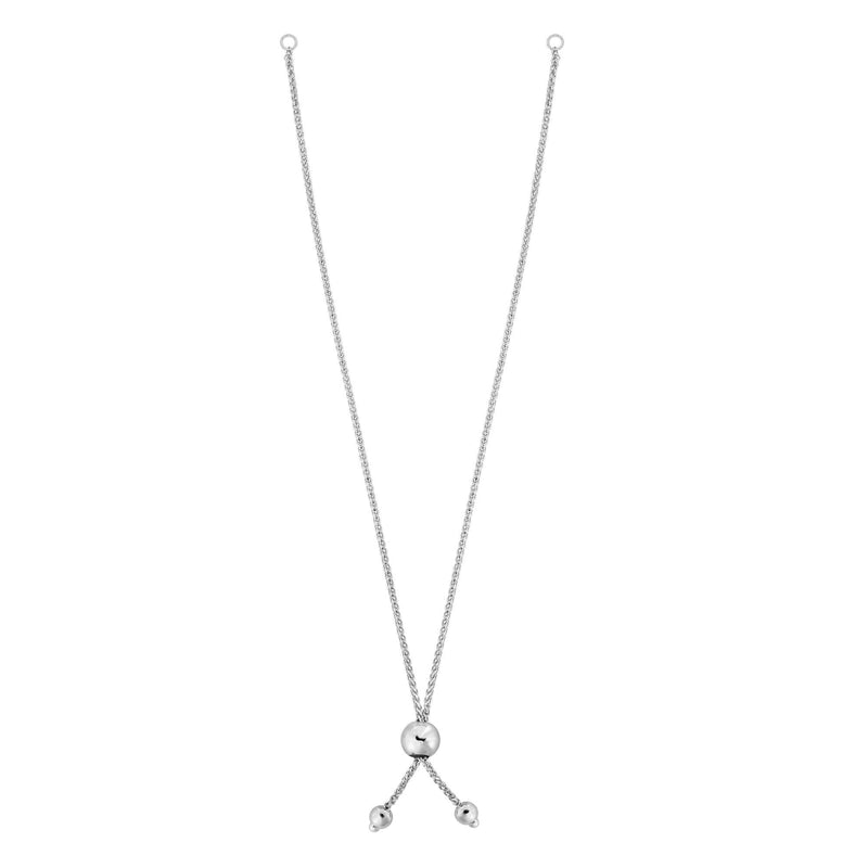 14K Gold Round Wheat Chain with Ball Slide Friendship Bracelet