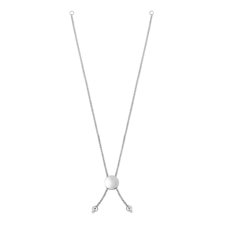 14K Gold Round Wheat Chain with Disc Slide Friendship Bracelet