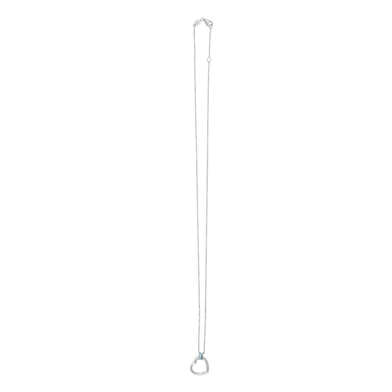 14K Baguette Gemstone Heart Necklace