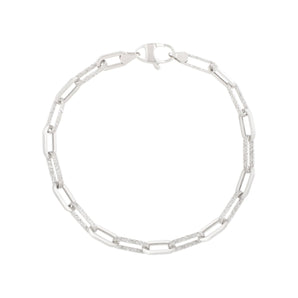 14K 4mm Diamanté Paperclip Bracelet