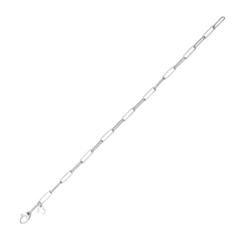 14K Mini Diamante Paperclip Chain