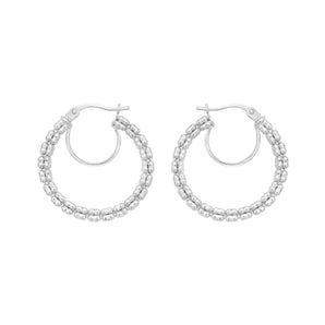 14K Ice Chain Round Hoops