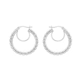 14K Ice Chain Round Hoops
