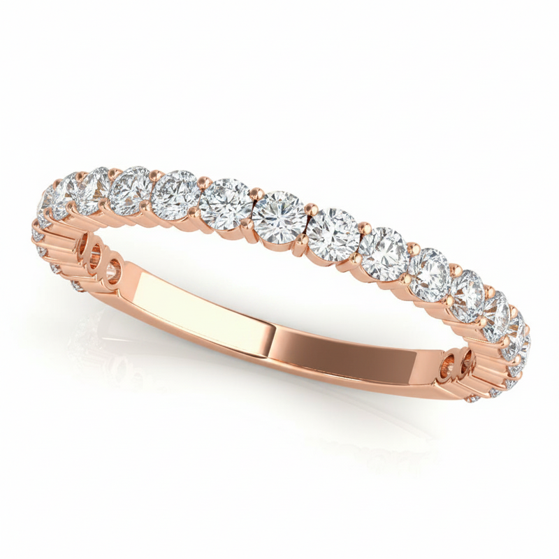 5/8 ctw Wedding Band 2.0mm Stones — Rose Gold