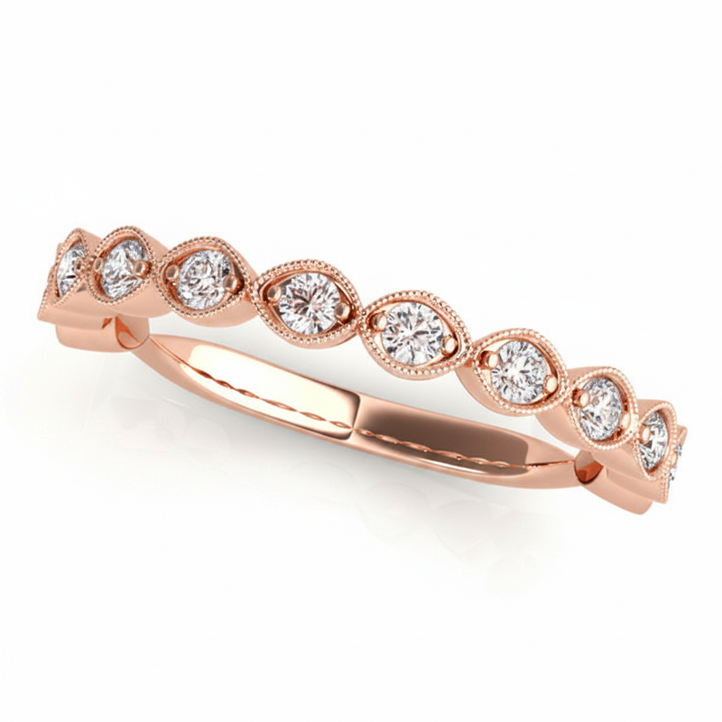 3/8 ctw Wedding Band — Rose Gold