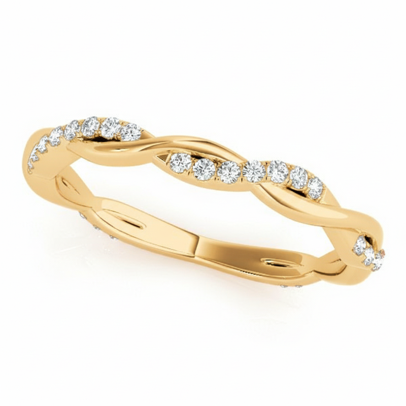 1/5 ctw Wedding Band — Yellow Gold