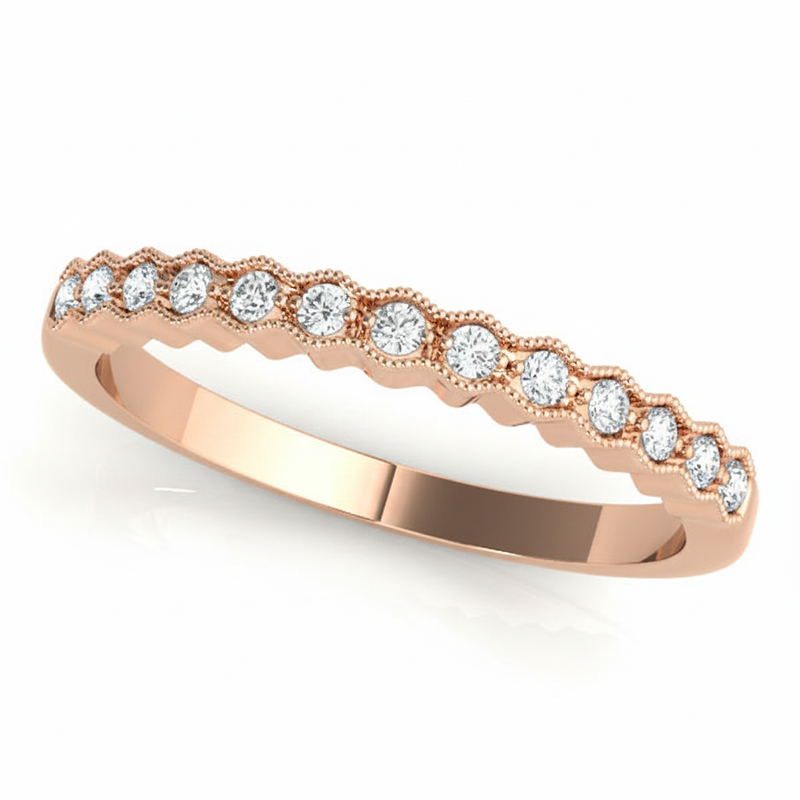 1/15 ctw Wedding Band — Rose Gold