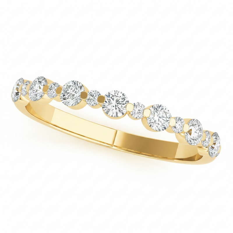 3/8 ctw Natural Diamond Stackable Band — Yellow Gold