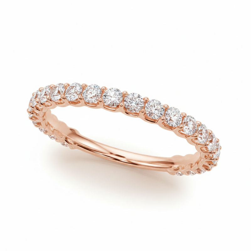 3/4 ctw Wedding Band — Rose Gold