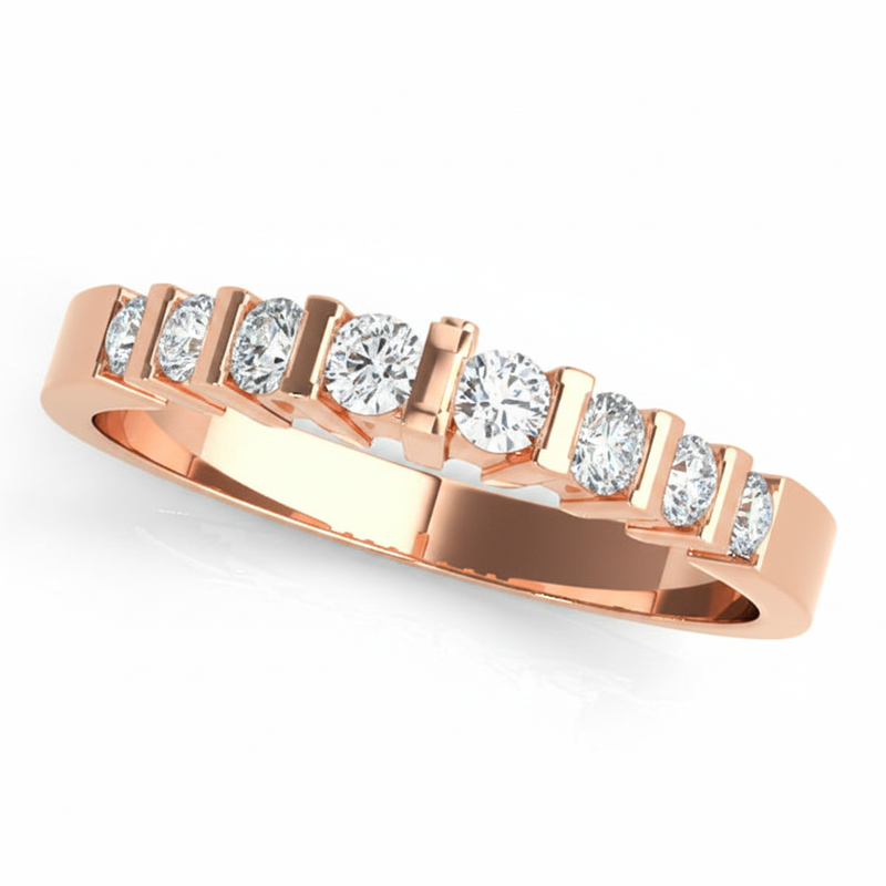 1/4 ctw Wedding Bands Bar Set — Rose Gold