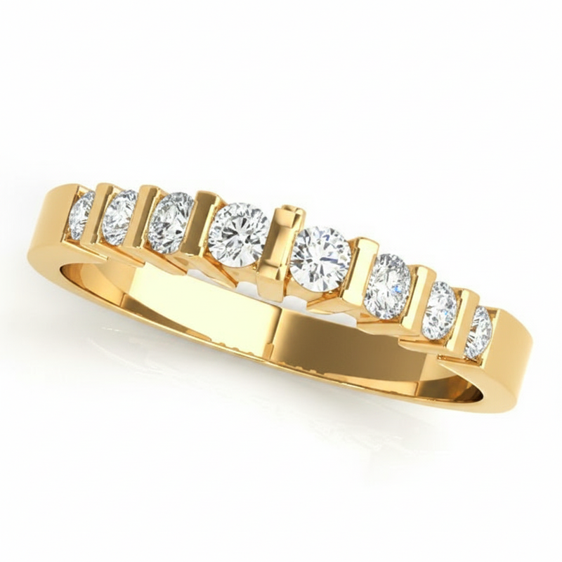 1/4 ctw Wedding Bands Bar Set — Yellow Gold