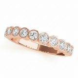3/8 ctw Natural Bezel-Set Diamond Wedding Band — Rose Gold