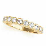 3/8 ctw Natural Bezel-Set Diamond Wedding Band — Yellow Gold
