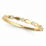 1/15 ctw Natural Bezel-Set Diamond Wedding Band — Yellow Gold