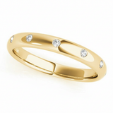 1/10 ctw Lab-Grown Bezel-Set Diamond Wedding Band — Yellow Gold