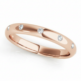 1/10 ctw Lab-Grown Bezel-Set Diamond Wedding Band — Rose Gold