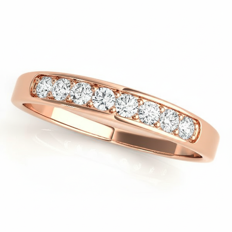 1/4 ctw Wedding Bands Channel-Set — Rose Gold