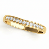 1/4 ctw Natural Diamond Curved Wedding Band — Platinum — Yellow Gold