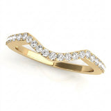 1/4 ctw Natural Diamond Curved Wedding Band — 14K White Gold — Yellow Gold