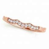 1/20 ctw Lab-Grown Diamond Curved Wedding Band — Platinum — Rose Gold