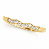 1/20 ctw Lab-Grown Diamond Curved Wedding Band — Platinum — Yellow Gold