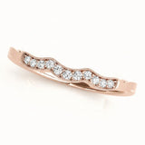 1/20 ctw Lab-Grown Diamond Curved Wedding Band — Platinum — Rose Gold