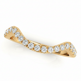 1/5 ctw Natural Diamond Curved Wedding Band — 14K White Gold — Yellow Gold