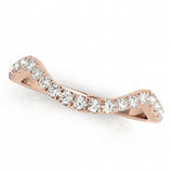 1/5 ctw Natural Diamond Curved Wedding Band — 14K White Gold — Rose Gold