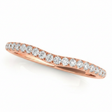 1/6 ctw Natural Diamond Curved Wedding Band — 14K White Gold — Rose Gold