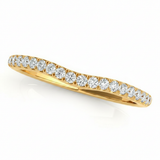 1/6 ctw Natural Diamond Curved Wedding Band — 14K White Gold — Yellow Gold
