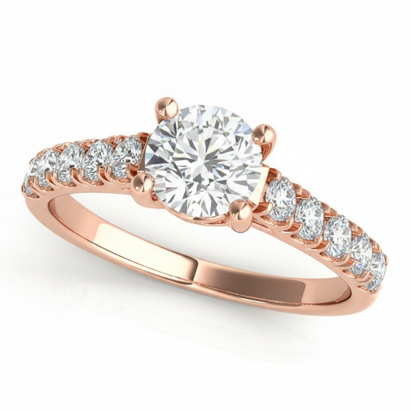 3/8 ctw Natural Diamond Curved Wedding Band — Platinum — Rose Gold
