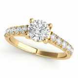 3/8 ctw Natural Diamond Curved Wedding Band — Platinum — Yellow Gold