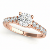 3/8 ctw Natural Diamond Curved Wedding Band — Platinum — Rose Gold