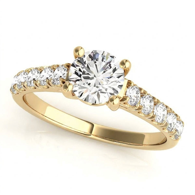 3/8 ctw Natural Diamond Curved Wedding Band — Platinum — Yellow Gold