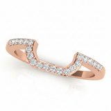 1/5 ctw Natural Diamond Pear-Cut Curved Wedding Band — 14K White Gold — Rose Gold