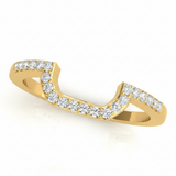 1/5 ctw Natural Diamond Pear-Cut Curved Wedding Band — 14K White Gold — Yellow Gold