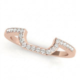 1/5 ctw Natural Diamond Pear-Cut Curved Wedding Band — 14K White Gold — Rose Gold