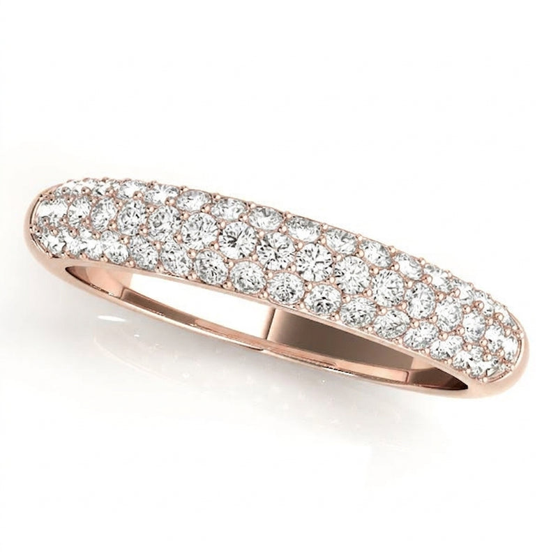 1/2 ctw Wedding Bands Pave — Rose Gold