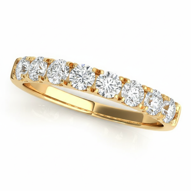 3/4 ctw Wedding Bands Prong-Set — Yellow Gold