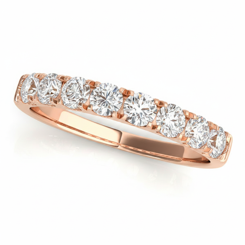 3/4 ctw Wedding Bands Prong-Set — Rose Gold